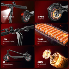 Hulajnoga elektryczna W5 City, silnik 350 W, maks. prędkość 30 km/h, wyświetlacz LCD