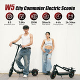 iSinwheel Hulajnoga Elektryczna Miejska Hulajnoga elektryczna W5 City, silnik 350 W, maks. prędkość 30 km/h, wyświetlacz LCD
