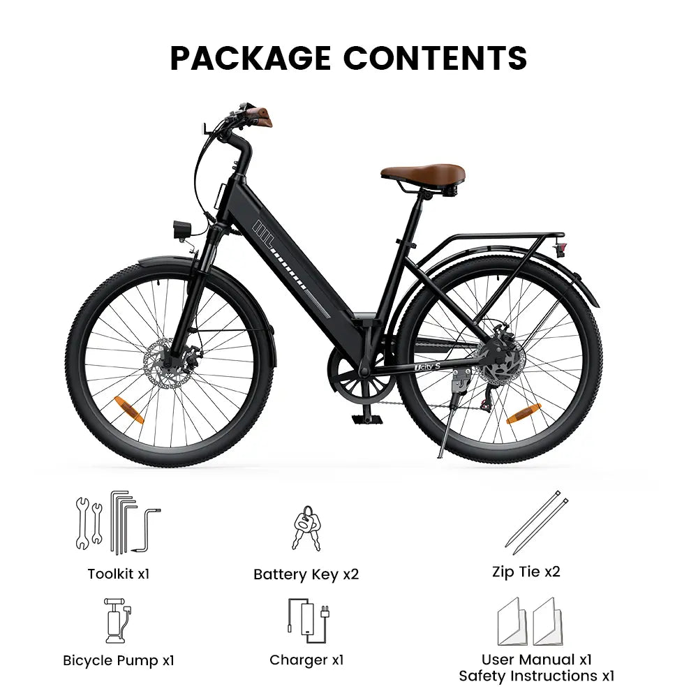 CyberCart Commuter E-Bike isinwheel UcityS trekkingowe rower elektryczny 250W silnik 90km zasięg