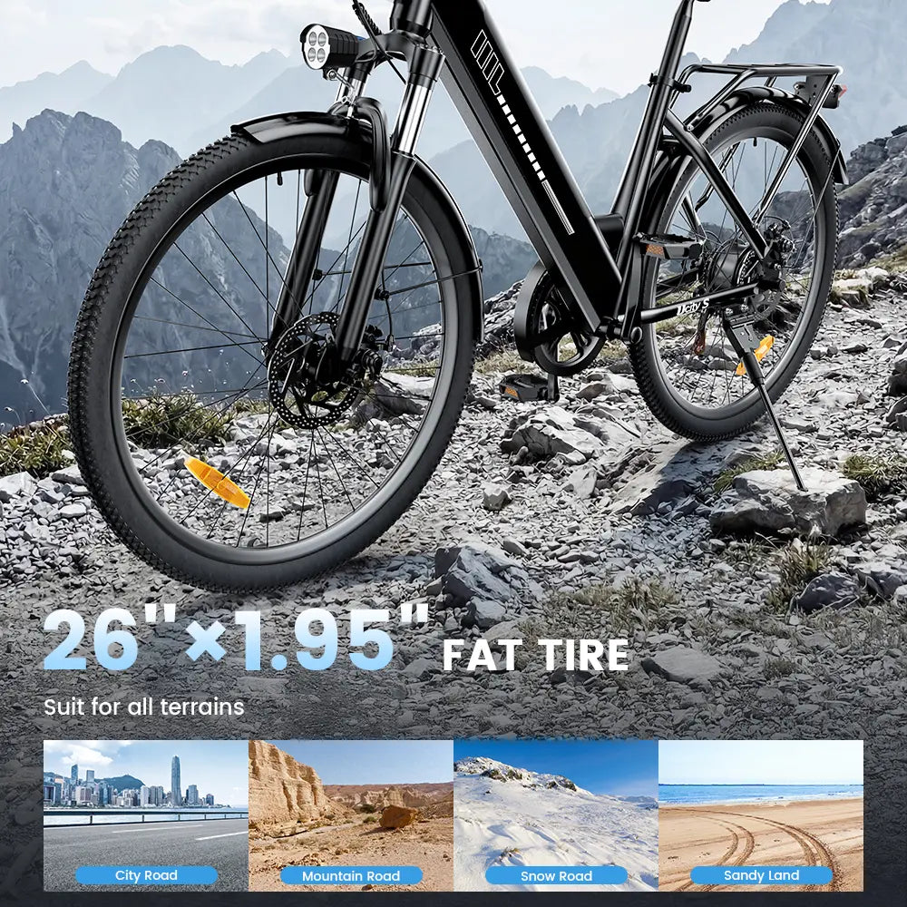 CyberCart Commuter E-Bike isinwheel UcityS trekkingowe rower elektryczny 250W silnik 90km zasięg
