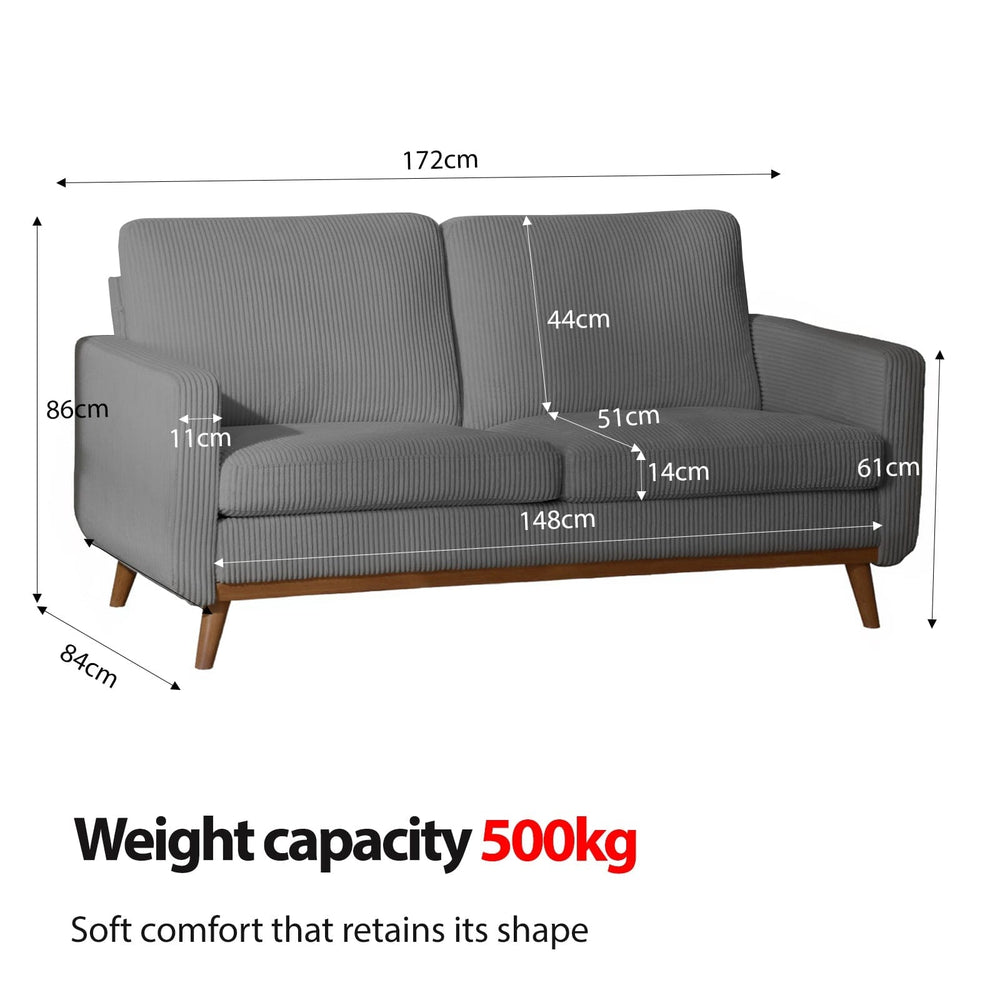 Demonstracja stabilności i wysokiej nośności (do 400 kg) minimalistycznej sofy Ares Inertia