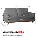 CyberCart Sofa LMJSF09 Sofa sztruksowa 2-osobowa Inercja – Ergonomiczne Tech Lounge do Biura, Salonu i Pokoju Gracza