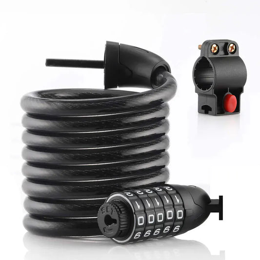 CyberCart Accessories - Cable Password Lock Cable Keyless Password Lock 12.05 mm Heavy-Duty for Universal Electric Scooters or Bicycles
