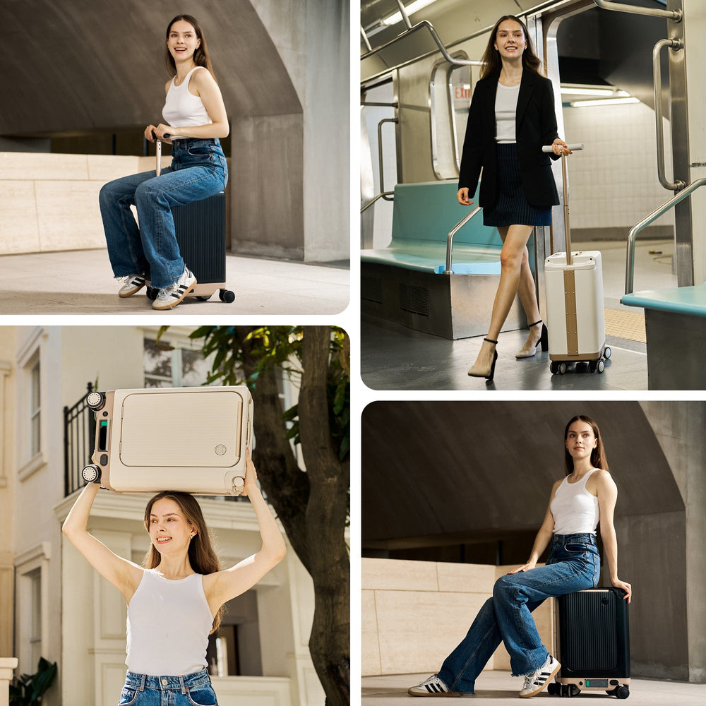 CyberCart Electric Riding Luggage Electric Riding Luggage - 1TB Capacity, 36km Range, 8 MPH, 250W motor, Ultra-Lightweight Smart Travel Companion - PCD2501-Black