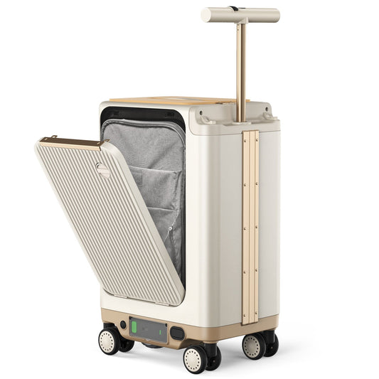 CyberCart Electric Riding Luggage PCD2501-White-DE Electric Riding Luggage - 1TB Capacity, 36km Range, 8 MPH, 250W motor, Ultra-Lightweight Smart Travel Companion - PCD2501-White