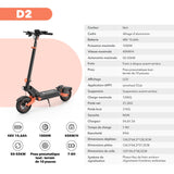CyberCart Hulajnoga Elektryczna Terenowa Hulajnoga Elektryczna D2 1000W Składana Off-Road, Zasięg 55 km, Mocny Silnik
