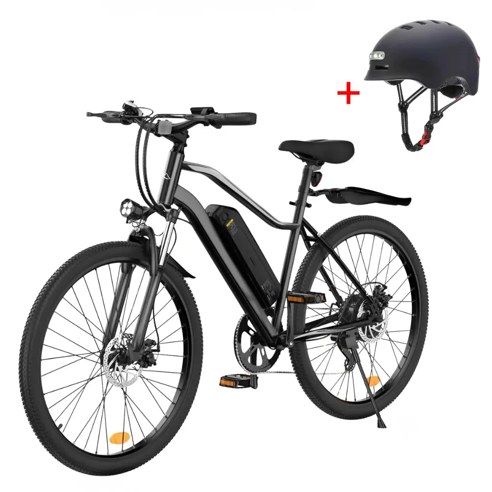 CyberCart Elektryczny rower miejski Czarny+Kask isinwheel EB3 Rower Elektryczny | 250W, 100 km Zasięgu