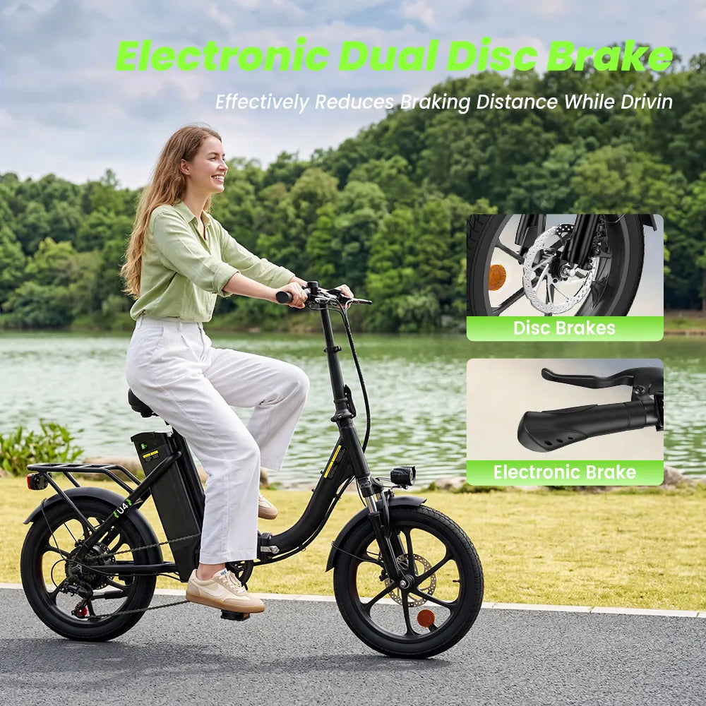 iSinwheel Elektryczny rower miejski isinwheel U4 Składany Rower Elektryczny Miejski | 250W, 88 km Zasięgu, E-bike do Miasta