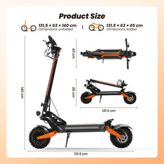 iSinwheel Hulajnoga Elektryczna Terenowa Hulajnoga elektryczna iScooter W12, silnik 3000 W, zasięg 100 km