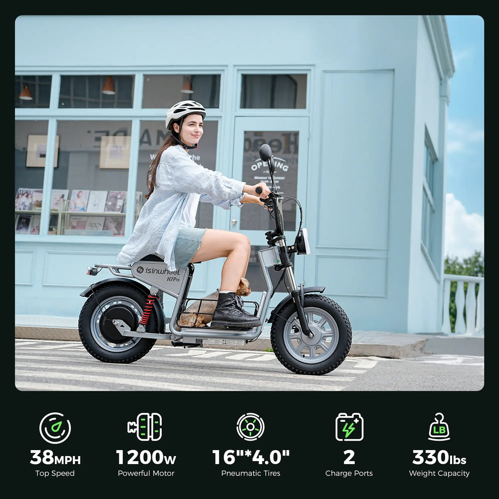 iSinwheel Hulajnoga Elektryczna Miejska Czarny 1200 W 70 km Hulajnoga elektryczna isinwheel H7PRO 1200W 70km