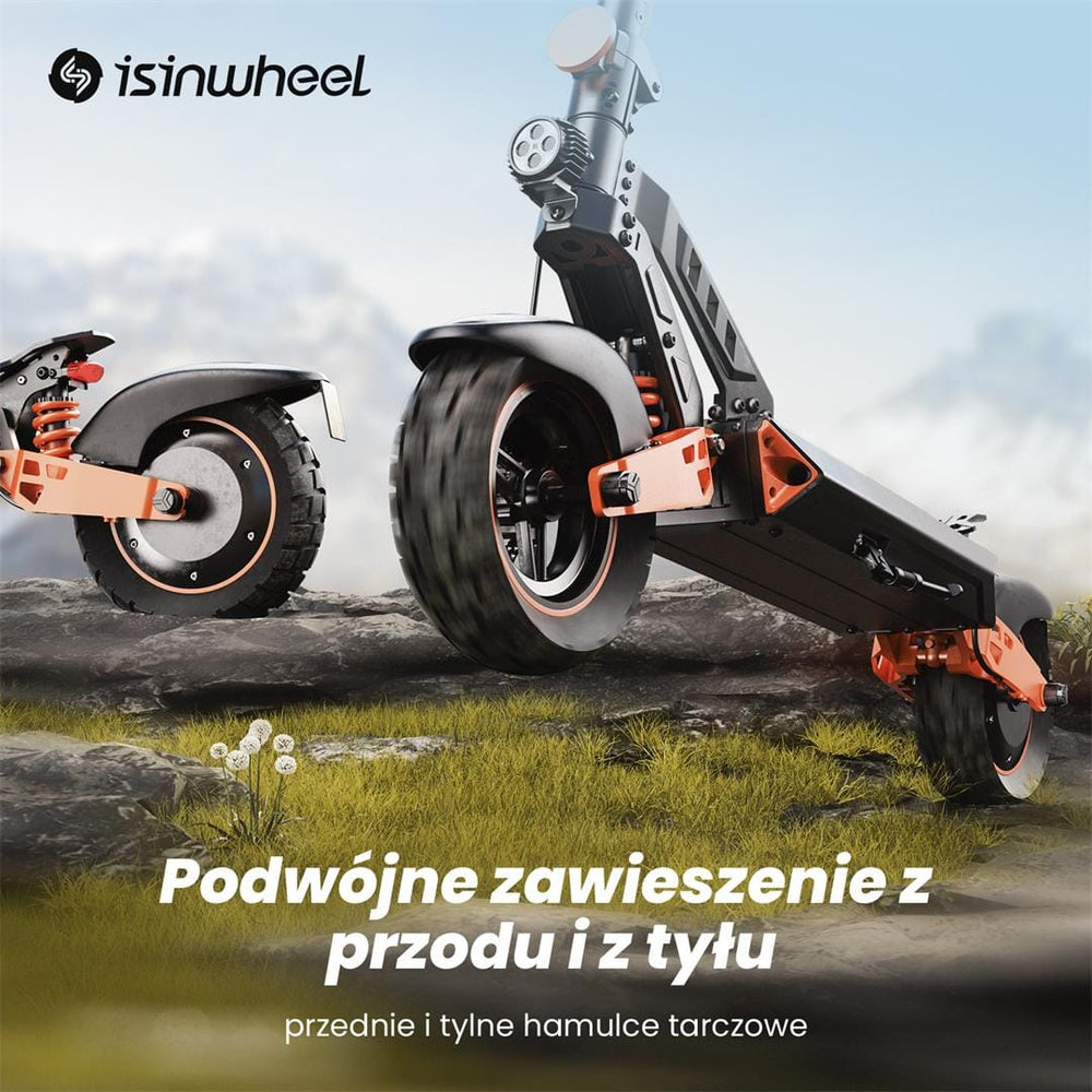 iSinwheel Skuter Elektryczny Terenowy Hulajnoga Elektryczna D2 1000W Składana Off-Road, Zasięg 55 km, Mocny Silnik