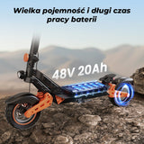 iSinwheel Skuter Elektryczny Terenowy Hulajnoga Elektryczna D2Plus 1000W Składana Off-Road, Zasięg 60-65 km, Mocny Silnik