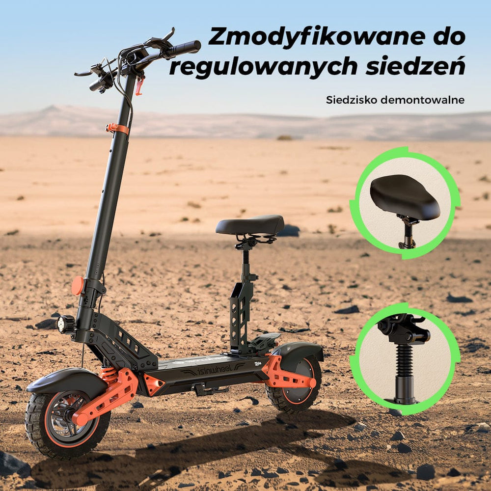 iSinwheel Skuter Elektryczny Terenowy Hulajnoga Elektryczna D2Plus 1000W Składana Off-Road, Zasięg 60-65 km, Mocny Silnik