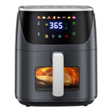CyberCart Frytkownica powietrzna Patbrela AF304 Frytkownica beztłuszczowa 7,5 l, 1500 W, 8 programów wstępnych z przezroczystym okienkiem, ekran dotykowy LED, maks. 200°C