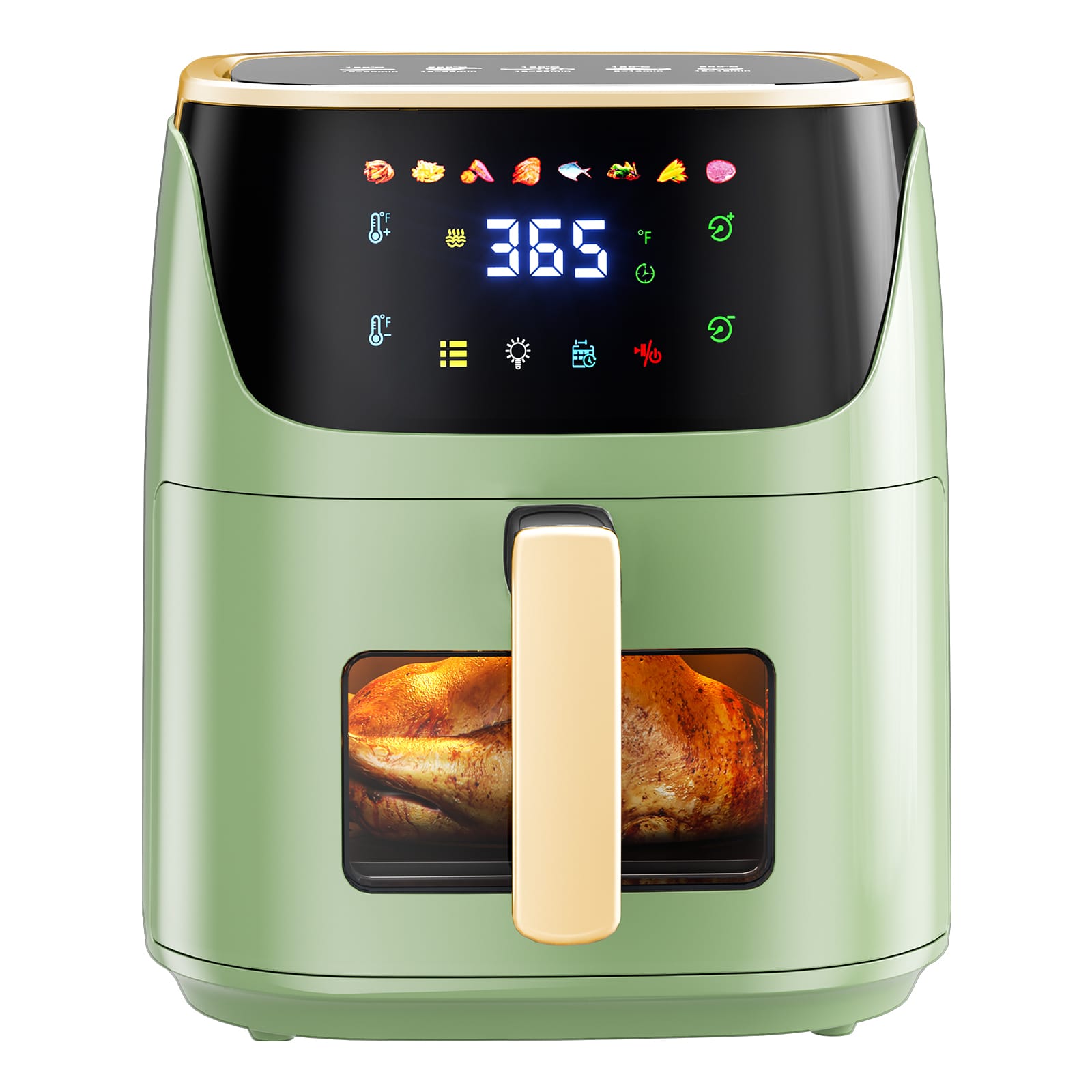 CyberCart Frytkownica powietrzna Patbrela AF304 Frytkownica beztłuszczowa 7,5 l, 1500 W, 8 programów wstępnych z przezroczystym okienkiem, ekran dotykowy LED, maks. 200°C