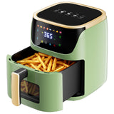 CyberCart Frytkownica powietrzna Zielony Patbrela AF304 Frytkownica beztłuszczowa 7,5 l, 1500 W, 8 programów wstępnych z przezroczystym okienkiem, ekran dotykowy LED, maks. 200°C