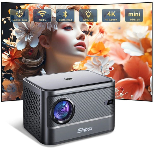 CyberCart projektor Szary isinbox A40C przenośny projektor 4k UHD Wi-Fi Bluetooth LCD z autofokusem