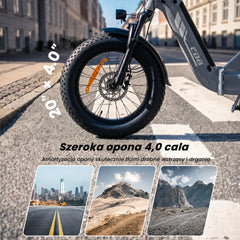 iSinwheel Elektryczny rower miejski Rower elektryczny isinwheel EB8 Fat o zasięgu 144 km z czujnikiem momentu obrotowego i hydraulicznymi hamulcami tarczowymi