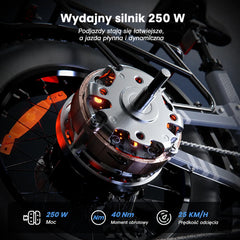 iSinwheel Elektryczny rower miejski Rower elektryczny isinwheel EB8 Fat o zasięgu 144 km z czujnikiem momentu obrotowego i hydraulicznymi hamulcami tarczowymi