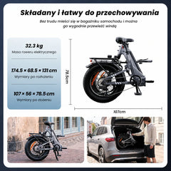 iSinwheel Elektryczny rower miejski Rower elektryczny isinwheel EB8 Fat o zasięgu 144 km z czujnikiem momentu obrotowego i hydraulicznymi hamulcami tarczowymi