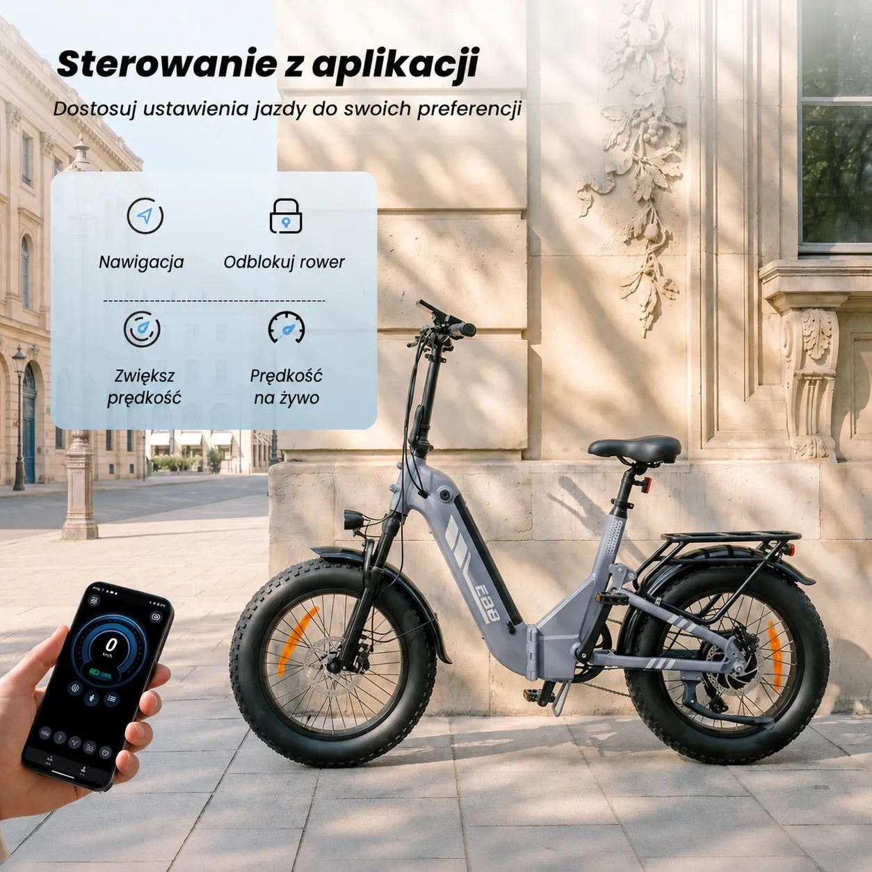 iSinwheel Elektryczny rower miejski Rower elektryczny isinwheel EB8 Fat o zasięgu 144 km z czujnikiem momentu obrotowego i hydraulicznymi hamulcami tarczowymi