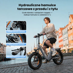 iSinwheel Elektryczny rower miejski Rower elektryczny isinwheel EB8 Fat o zasięgu 144 km z czujnikiem momentu obrotowego i hydraulicznymi hamulcami tarczowymi
