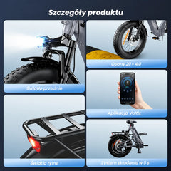 iSinwheel Elektryczny rower miejski Rower elektryczny isinwheel EB8 Fat o zasięgu 144 km z czujnikiem momentu obrotowego i hydraulicznymi hamulcami tarczowymi
