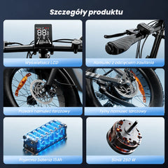 iSinwheel Elektryczny rower miejski Rower elektryczny isinwheel EB8 Fat o zasięgu 144 km z czujnikiem momentu obrotowego i hydraulicznymi hamulcami tarczowymi