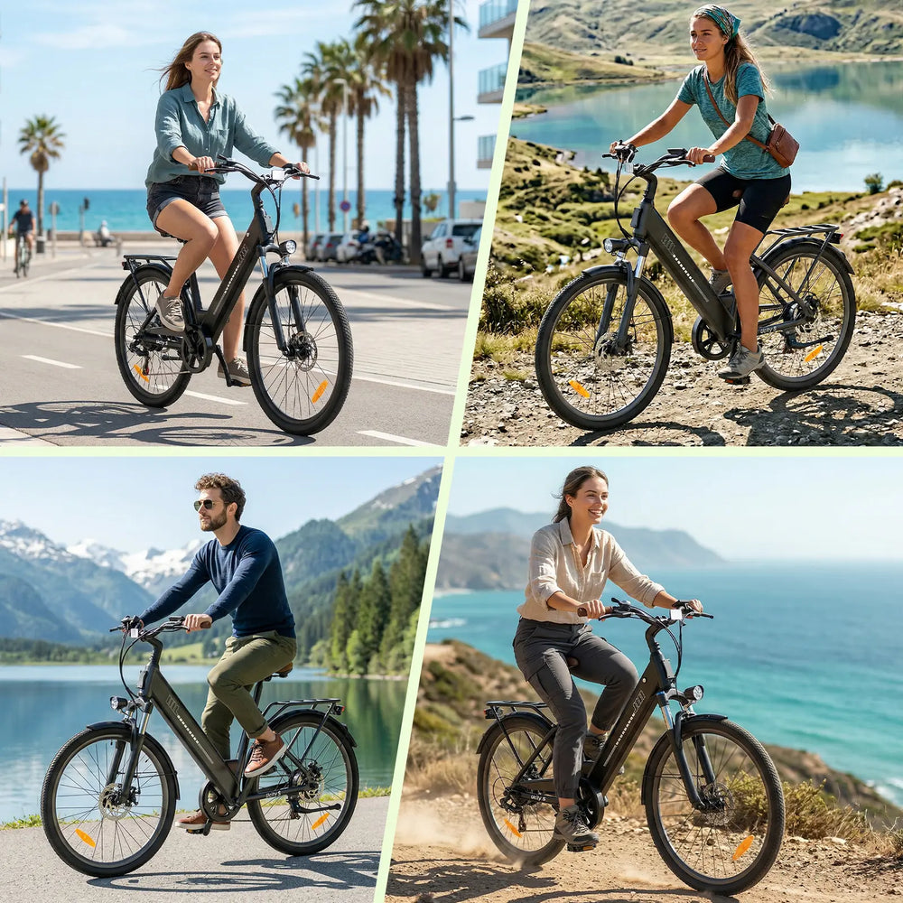 CyberCart Commuter E-Bike isinwheel UcityS trekkingowe rower elektryczny 250W silnik 90km zasięg