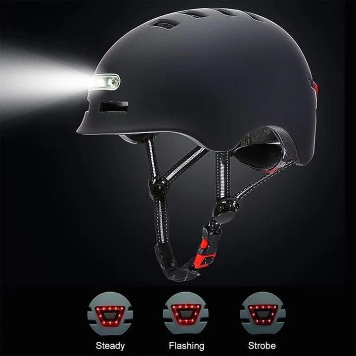 CyberCart Accessories - Smart Cycling Helmet l-58-61-cm Smart Cycling Helmet with 750mAh Long-Lasting, Shockproof Headlight & Taillight Combo