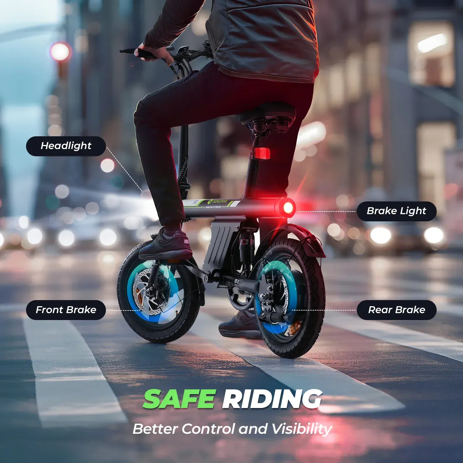 CyberCart Commuter E-Bike Electric Bike  U1 Commuter 250W Foldable for Teens & Adults, CE Certified E-Bike