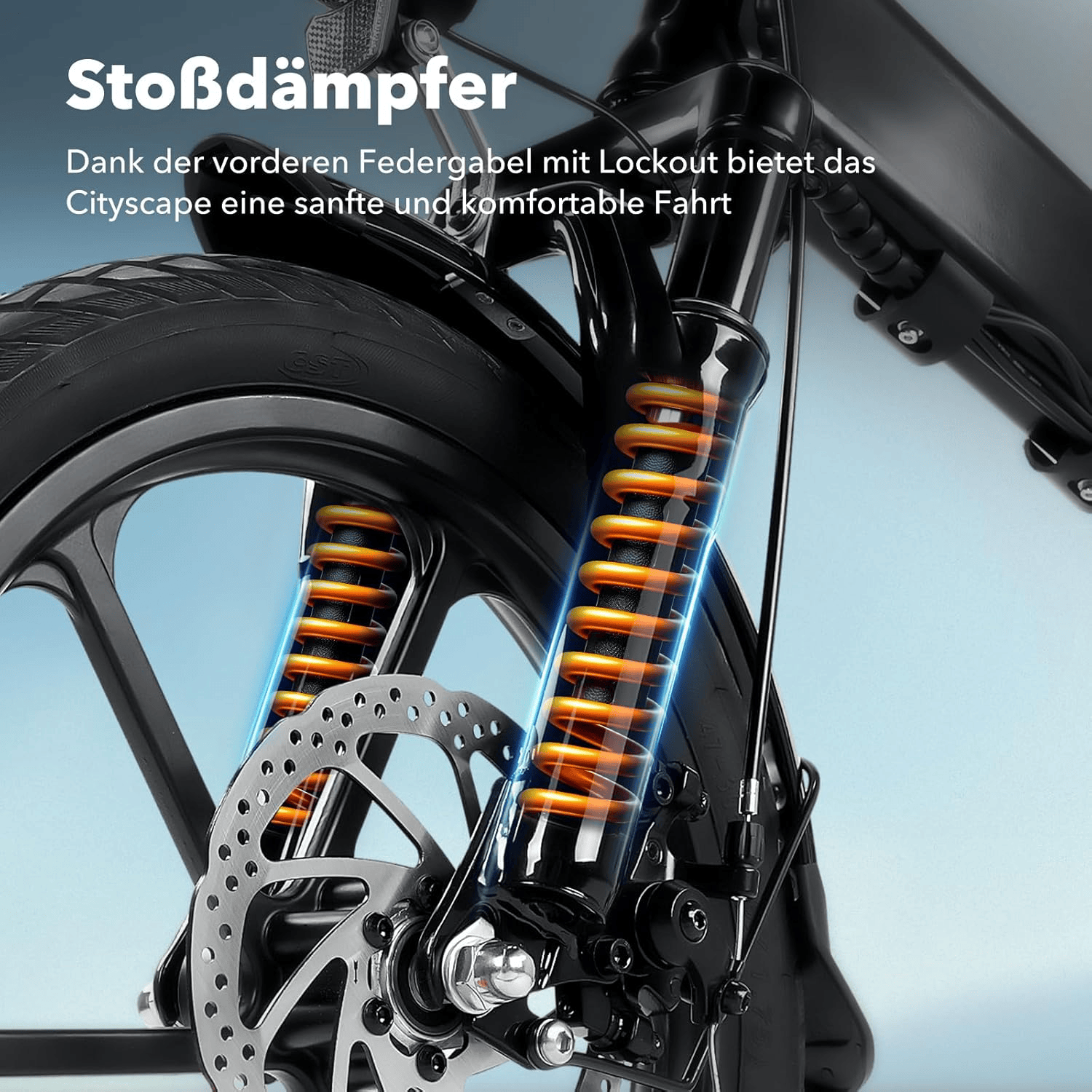 CyberCart Commuter E-Bike Electric Bike U3 Commuter E-Bike for Adults - 55-Mile Range, 7-Speed, Removable Battery, Auto Headlight and Rear Storage