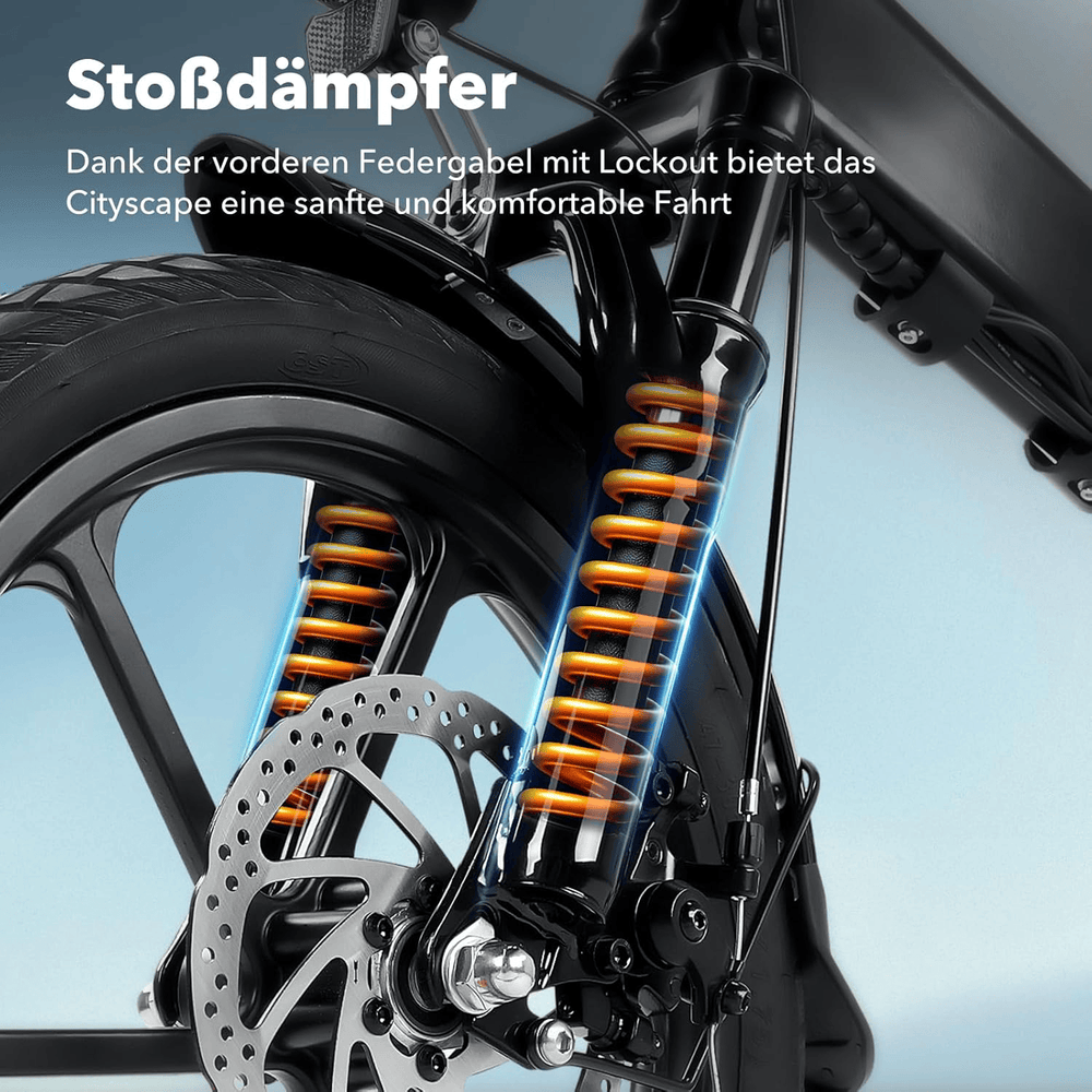 CyberCart Commuter E-Bike Electric Bike U3 Commuter E-Bike for Adults - 55-Mile Range, 7-Speed, Removable Battery, Auto Headlight and Rear Storage