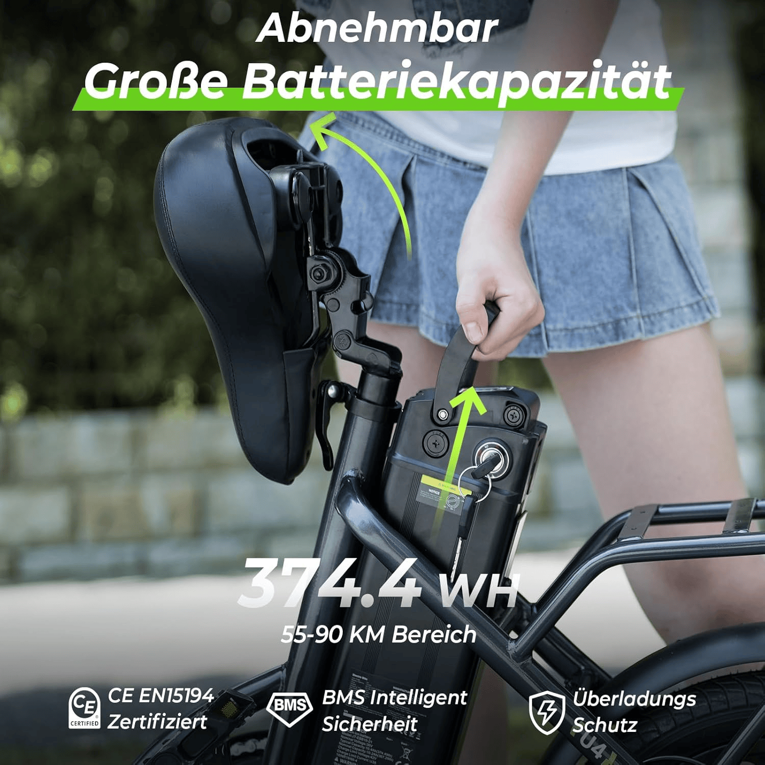 CyberCart Commuter E-Bike Electric Bike U4 Commuter 16" Fat Tires, Peak 750 W, 88 KM Range Step-Thru Foldable E-Bike