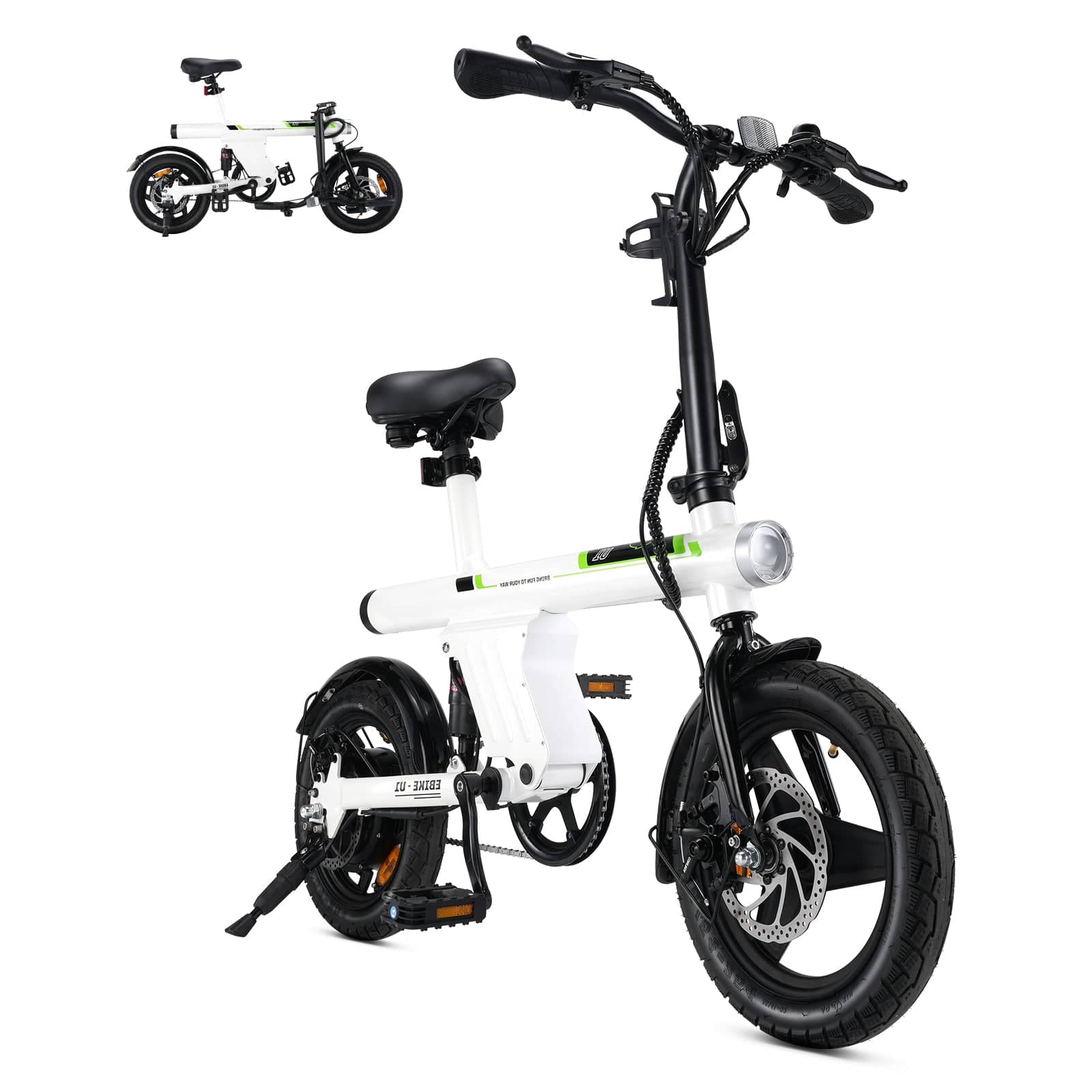 CyberCart Commuter E-Bike U1-White / 1 Unit Electric Bike  U1 Commuter 250W Foldable for Teens & Adults, CE Certified E-Bike