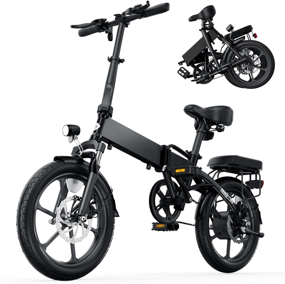 CyberCart Commuter E-Bike U3-Black-1-Unit Electric Bike U3 Commuter E-Bike for Adults - 55-Mile Range, 7-Speed, Removable Battery, Auto Headlight and Rear Storage