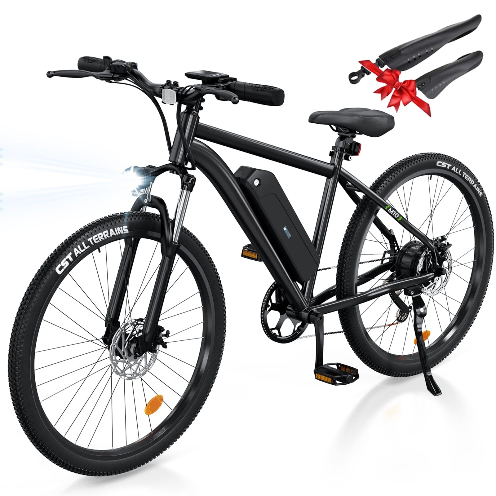 CyberCart E-Bike Electric Mountain Bike M10, 100KM Range 26" E-Bike for Long-Distance Commuting & Off-Road, CE Certified