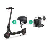 CyberCart E-Scooter Bundle Accessories Bundle: CE Approval i8 Commuter E-Scooter 350W, 25KM/H, 8.5“ Tires with Black Helmet & Password Cable Lock