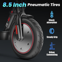 CyberCart E-Scooter Bundle Accessories Bundle: CE Approval i8 Commuter E-Scooter 350W, 25KM/H, 8.5“ Tires with Black Helmet & Password Cable Lock