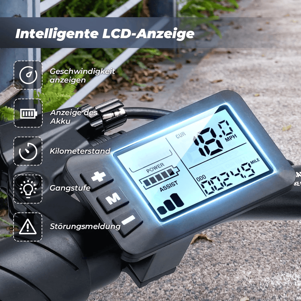 Elektryczny rower składany U3 – panel LCD i ergonomiczne sterowanie e-rowerem U3