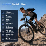 iSinwheel Elektryczny Rower Górski Rower elektryczny hybrydowy isinwheel EB3S 250 W 36 V 15 Ah akumulator