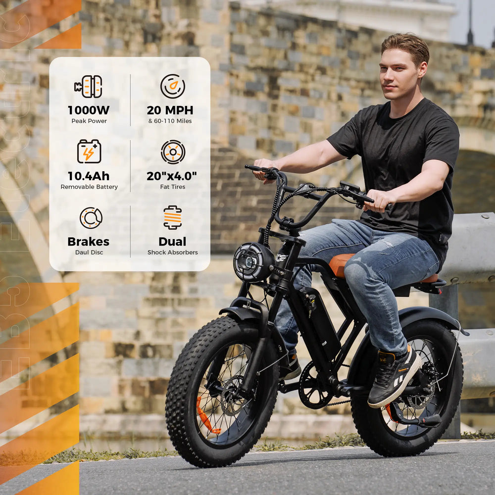 isinwheel E-Bike Czarny Elektryczny rower terenowy isinwheel EB5, 20-calowe opony typu grube”