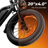 isinwheel E-Bike Czarny Elektryczny rower terenowy isinwheel EB5, 20-calowe opony typu grube”