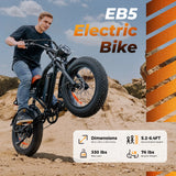 isinwheel E-Bike Czarny Elektryczny rower terenowy isinwheel EB5, 20-calowe opony typu grube”