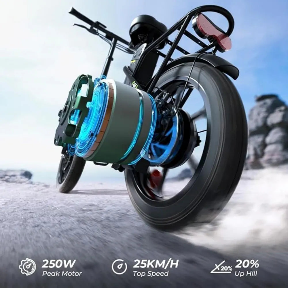 iSinwheel Elektryczny rower miejski isinwheel U4 Składany Rower Elektryczny Miejski | 250W, 88 km Zasięgu, E-bike do Miasta