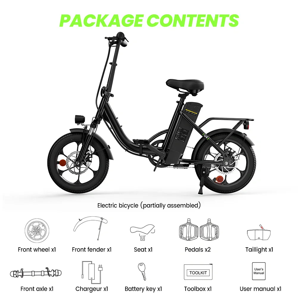 iSinwheel Elektryczny rower miejski isinwheel U4 Składany Rower Elektryczny Miejski | 250W, 88 km Zasięgu, E-bike do Miasta