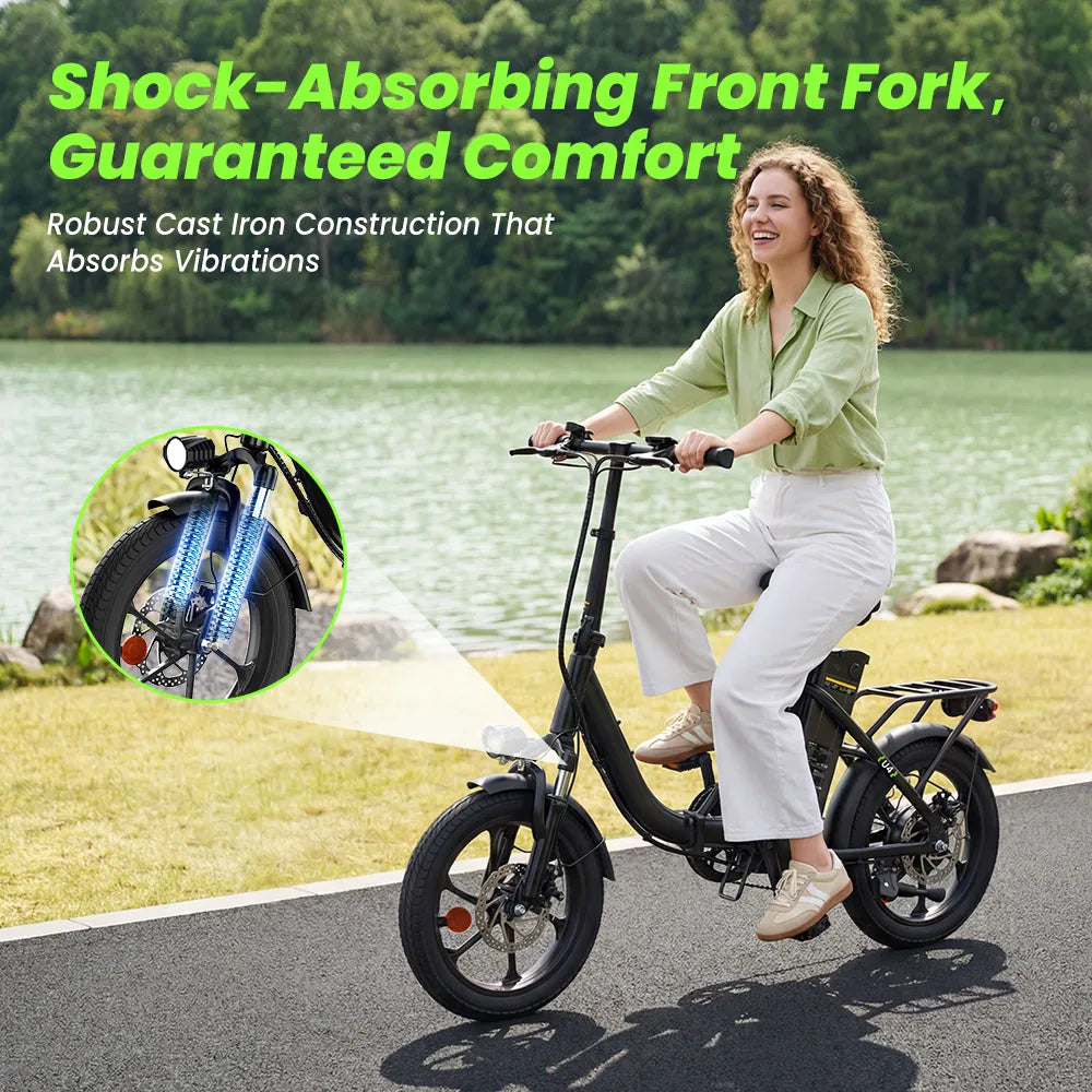 iSinwheel Elektryczny rower miejski isinwheel U4 Składany Rower Elektryczny Miejski | 250W, 88 km Zasięgu, E-bike do Miasta