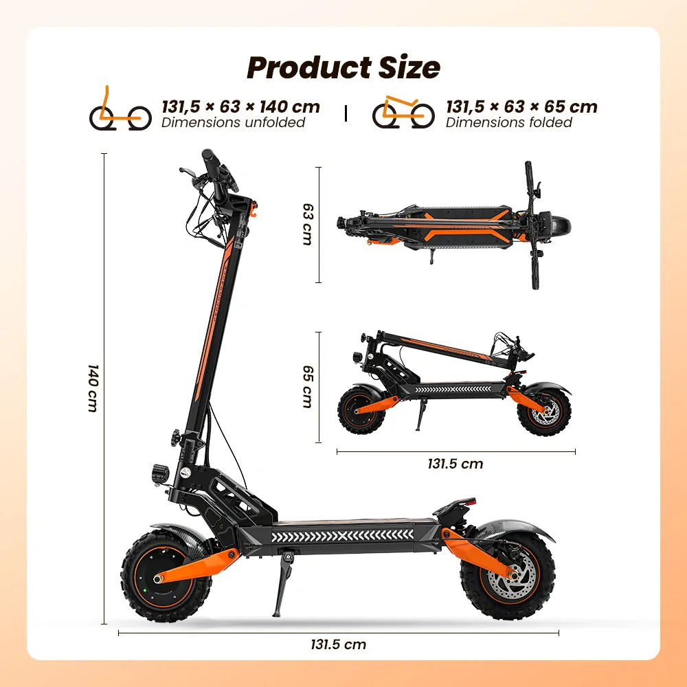 iSinwheel Hulajnoga Elektryczna Terenowa Hulajnoga elektryczna iScooter W12, silnik 3000 W, zasięg 100 km