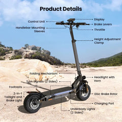 iScooter Hulajnoga Elektryczna Terenowa iScooter W9 Elektryczna hulajnoga 1000 W Off-Road Zasięg 45 km