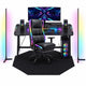 CyberCart Biurko komputerowe 120 cm / Biurko + krzesło + 2 lampy + mata Zestawy sprzętu do gier (Biurko gamingowe + fotel gamingowy + lampa RGB + mata podłogowa)